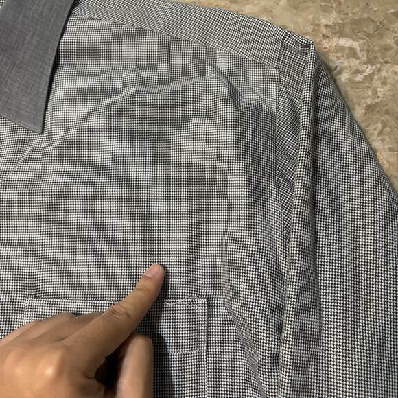 Napoleon By Stefano Ricci Shirt Mens 48 19.5 Houndstooth French Cuff Long Sleeve - Picture 3 of 14